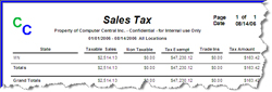 Sales Tax Summary Report