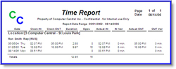 Time Clock Report